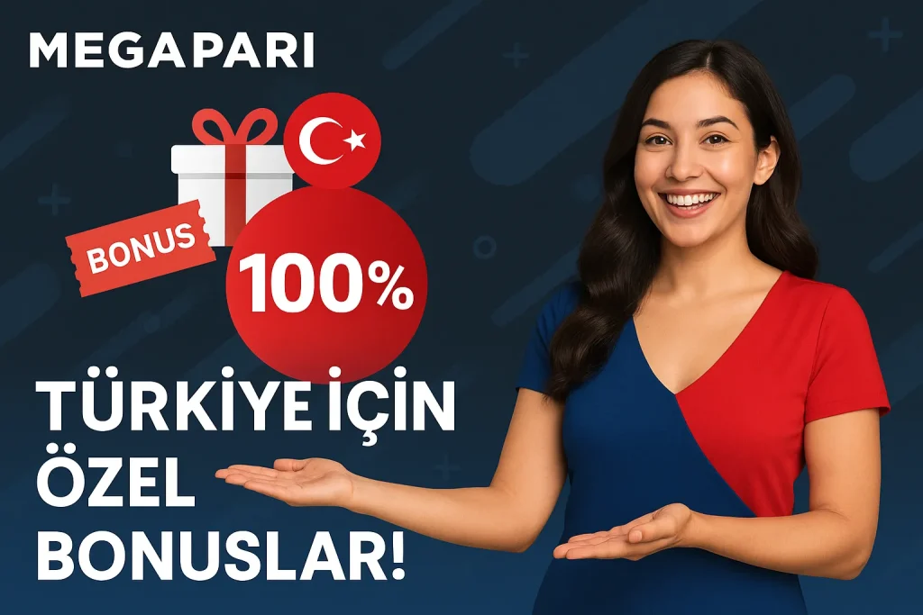 Megapari renklerinde kırmızı ve mavi elbiseli Türk kadını